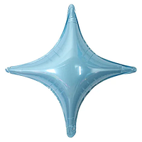 Фольгированный шарик КНР 18" (45 см) Звезда 4х-конечная голубая