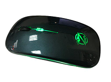 Беспроводная бесшумная аккумуляторная мышь с подсветкой Zornwee AP100 Темно-зеленая, фото 2