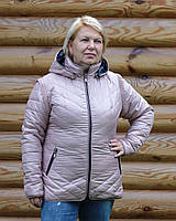 Женская куртка - трансформер осень-весна цвет светлая-пудра 56 р.