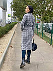 Жіноче кашемірове пальто 41332 (42-44, 46-48) кольори: графіт, сірий+рожевий, сірий+білий) СП, фото 7