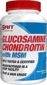 Для суглобів і зв'язок, San Glucosamine Chondroitin with MSM (90tab)