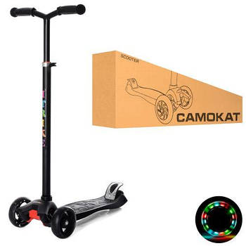 Дитячий триколісний самокат maxi JR 3-060-22-B, чорного кольору