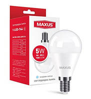 Лампа светодиодная 5W E14 MAXUS G45 4100K 220V E14