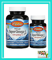 Carlson Labs, Wild Caught Super Omega-3 Gems, высокоэффективная омега-3 из морской рыбы, 600 мг, 100 плюс 30