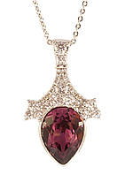 Кулон Xuping Родий с кр-ми Swarovski на цепочке "Изящная подвеска с кристаллом Burgundy" длина 40-45см х 1мм