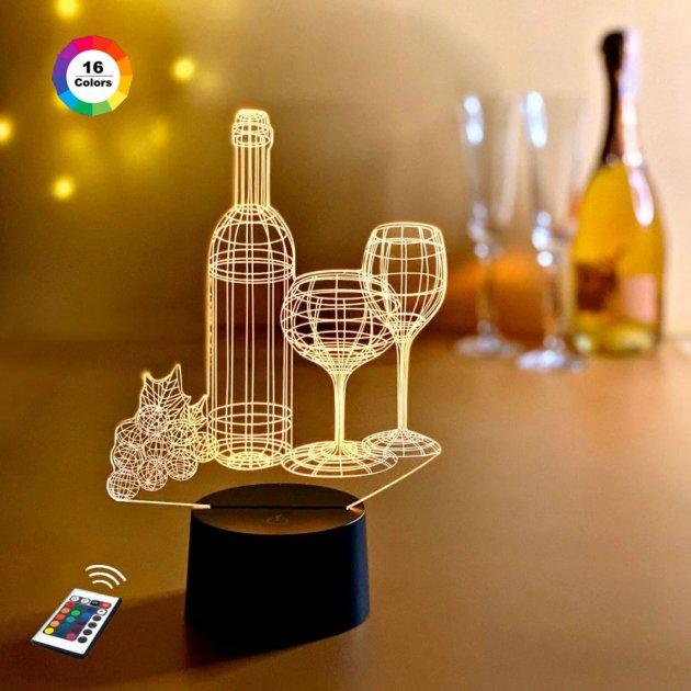 3D нічник "Бар" (ВОЛІЧНЕ ЗОБРАЖЕННЯ) + пульт ДК + мережевий адаптер + батарейки (3ААА) 3DTOYSLAMP