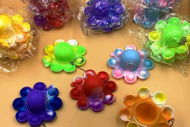 Сенсорна гра — антистрес "Simple Dimple Восьминіг" Симпл Димпл/Pop it брелок, фото 1