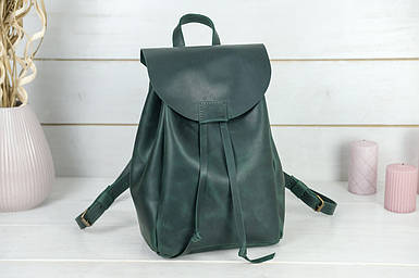 Жіночий рюкзак Токіо з натуральної шкіри колір Зелений, розмір середній