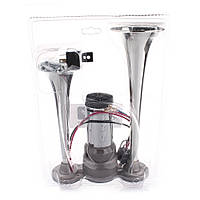 Cигнал повітряний «дудка» 12V 2-тоновий 27см Elegant SL-1032 металічний