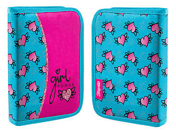 Пенал твердий 1Вересня одинарний без клапану HP-02  Heart бірюзовий (532912)