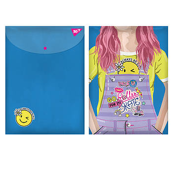 Папка-конверт YES на кнопці А4 Smiley Girl (491882)