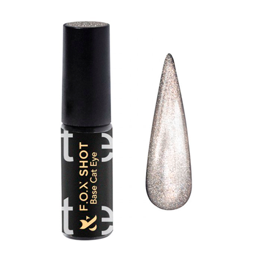 База з ефектом "Котяче око" FOX SHOT Base Cat Eye 004, срібло, 5 g