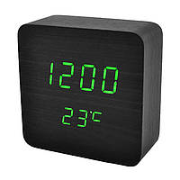 Часы сетевые VST-872-4, зеленые, температура, USB