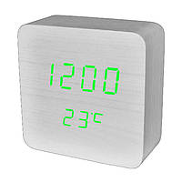 Часы сетевые VST-872-4, зеленые, температура, USB