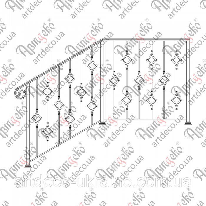 Сходова огорожа, перила. КОМПЛЕКТ ЕЛЕМЕНТІВ 1000х1000х1000, фото 1