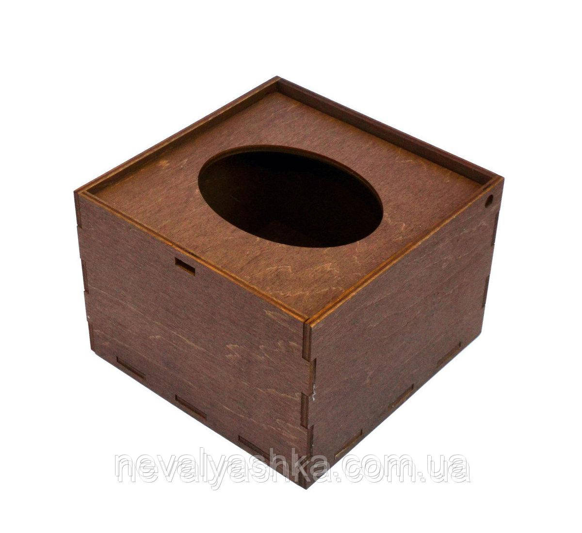 Дерев'яна Барна підставка для серветок Органайзер Фанера дерев'яна яна серветниця з дерева ЛОГО Махагон Венге