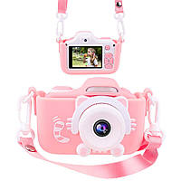Силиконовый чехол и ремешок для цифрового детского фотоаппарата ХоКо KVR-001 розовый