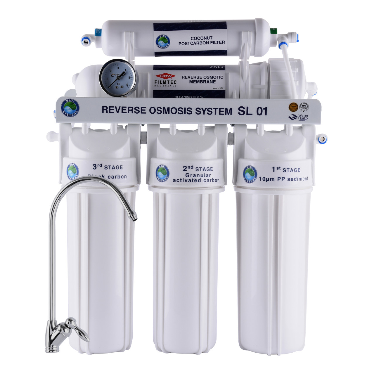 Система зворотного осмосу BioSystems (Filmtec США) без насоса RO-75-SL01 ! бак | 000021607
