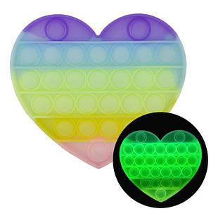 Іграшка антистрес Sibelly Pop It Heart Glow in Dark