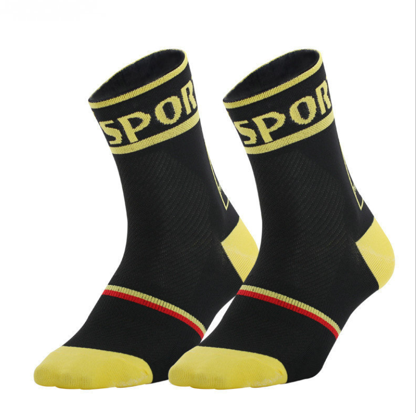 Компресійні шкарпетки для велоспорту DH Sports Short для чоловіків і жінок (чорно-жовтий), фото 1