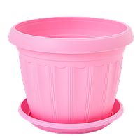 Цветочный вазон Терра с подставкой 12х9 розовый 0,5 л Алеана
