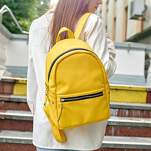 Стильний жіночий шкіряний щоденний рюкзак Dali LPS жовтий екожа