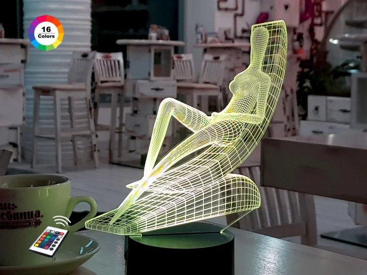 3D нічник "Медитація 3" (ВОЛІЧНЕ ЗОБРАЖЕННЯ) + пульт ДК + мережевий адаптер + батарейки (3 ААА) 3DTOYSLAMP, фото 1
