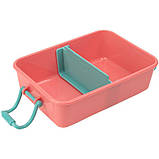 Ланчбокс для їжі. Виготовлений з харчового пластику. Розділений на два відділи. Об'єм 650 мл.(Асорті), фото 2