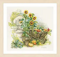 Набор для вышивки крестом LanArte Wheelbarrow & sunflowers "Подсолнухи и телега"