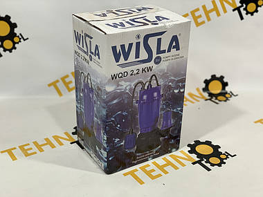 Насос фекальний Wisla WQD 2.2 з дробителем Польща чавунний корпус, фото 4
