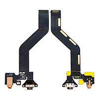 Разъём зарядки для Meizu Pro 6 (USB Type-C) на шлейфе с золотистым разъёмом наушников и микрофоном
