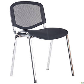 Офісний стілець АМФ З Веб спинка сітка чорна металокаркас хром