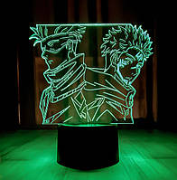 3D нічник "Годжо Сатору та Ітадорі Юджі" (УВАЧНЕ ІЗОБРАЖЕННЯ) + пульт ДК++ мережевий адаптер + батарейки (3ААА)