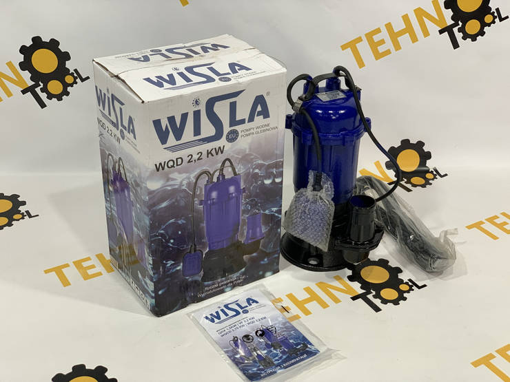 Насос фекальний з поплавцем Wisla WQD 2.2 з дробителем Польща чавунний корпус, фото 1