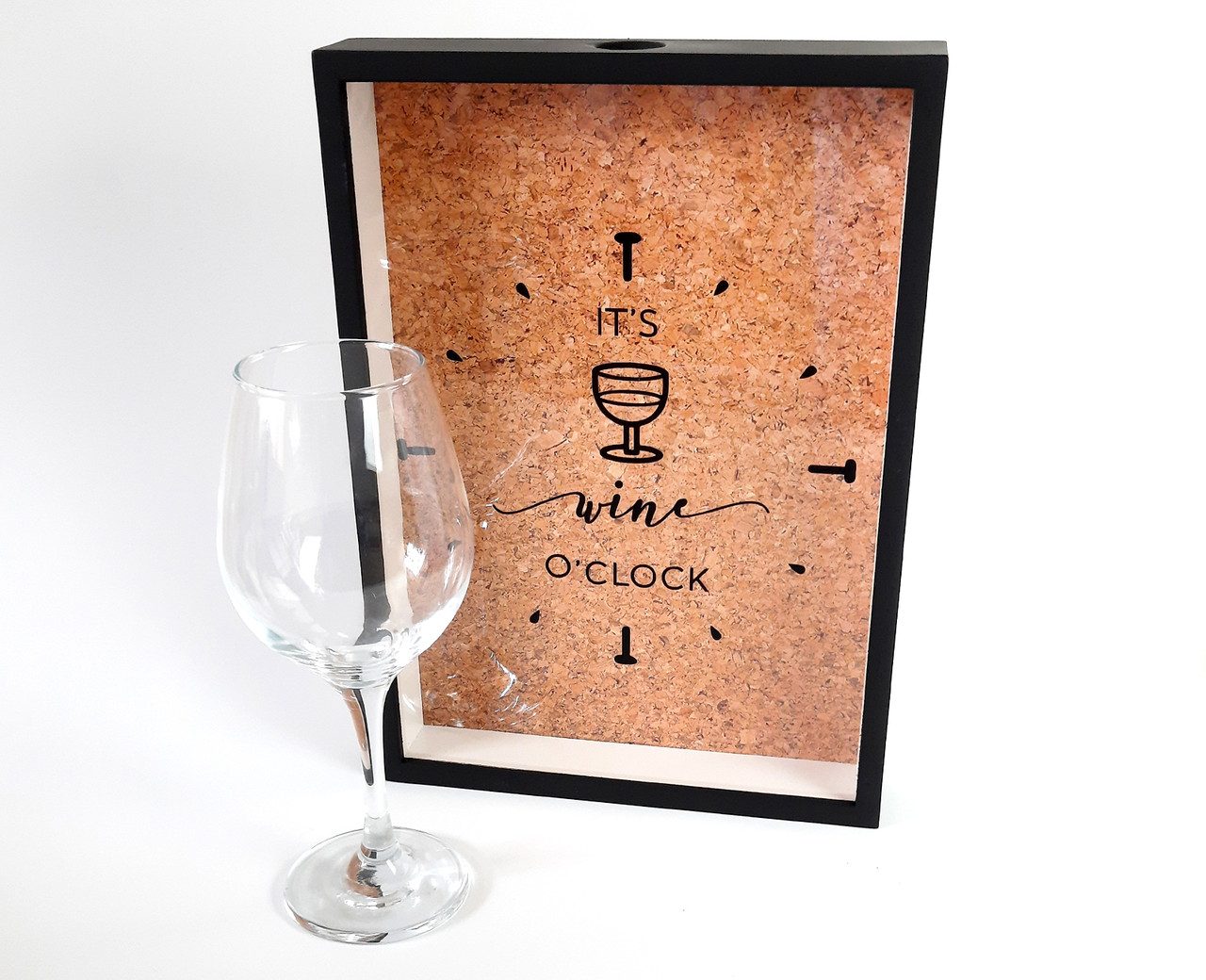 Скарбничка для винних пробок "Винні годинник - Подарунок любителю вина - Рамка-скарбничка для пробок з-під вина, фото 1