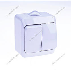 Sedar Plus вимикач 2-клавішний світло-сірий IP44, Schneider Electric