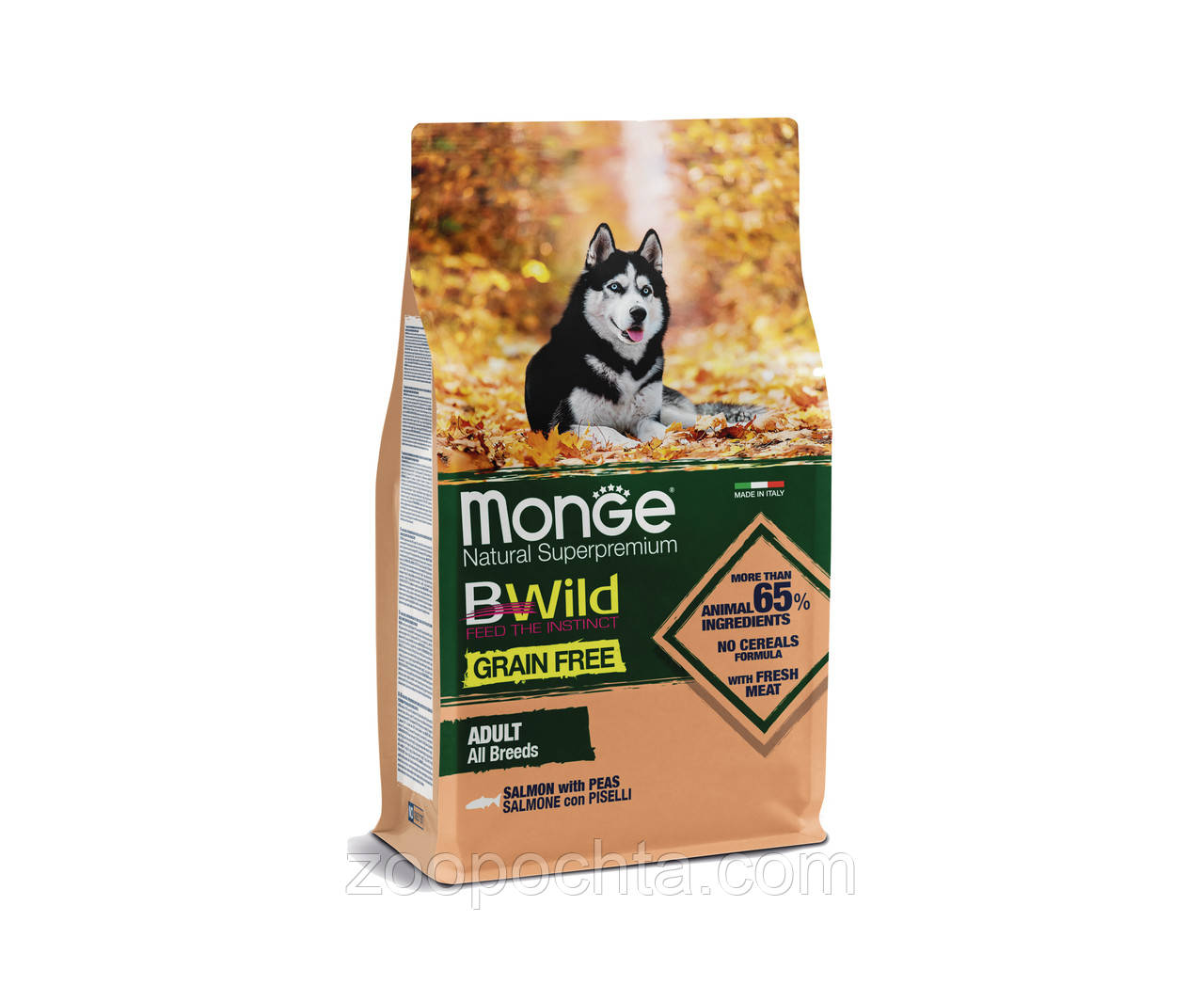 Сухий корм Monge Dog BWILD GR.FREE All breeds Adult для собак усіх порід з лососем 2.5КГ, фото 1