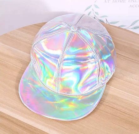 Кепка Snapback Блискуча Голограма Срібло, фото 1