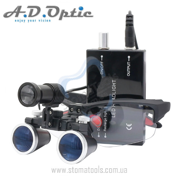 Стоматологічні бінокуляри з підсвіткою - A.D.Optic Ad14 (збільшення3.5х420)
