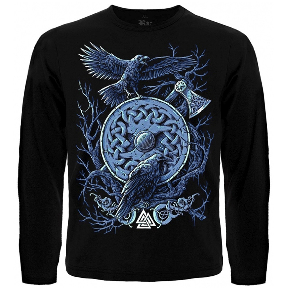 Футболка з довгим рукавом Валкнут (Ворони Одіна), Розмір M, фото 1