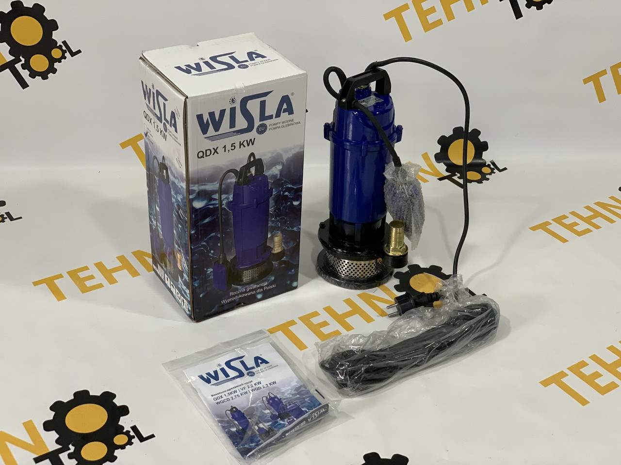 Насос дренажний із поплавцем Wisla QDX 1.5 KW для брудної води із сіткою