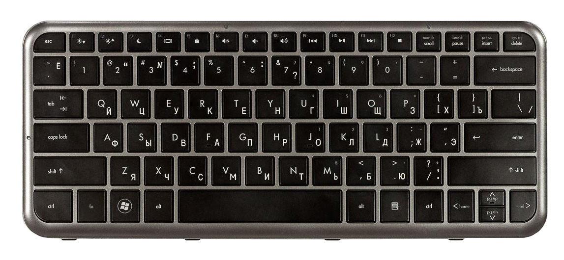Клавіатура для ноутбука HP Pavilion (DM3-1000) Black, (Gray Frame) RU