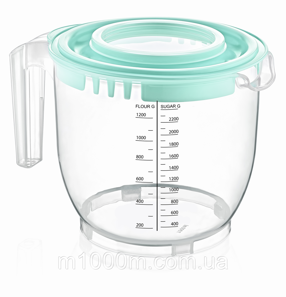 Мірний стакан з кришкою для блендера і міксера 2.2л dunya, колір кришки в асортименті - РАНДОМ.