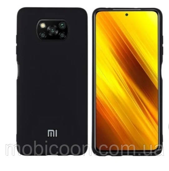 Чохол Silicone Case full для Xiaomi Poco X3 Black