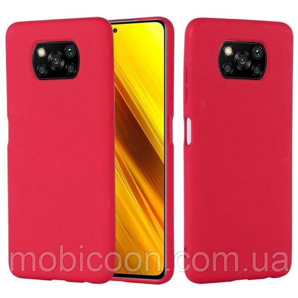 Чохол Silicone Case full для Xiaomi Poco X3 Red, фото 1