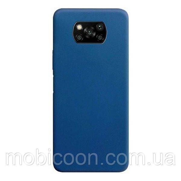 Чохол Silicone Case full для Xiaomi Poco X3 Navy Blue, фото 1