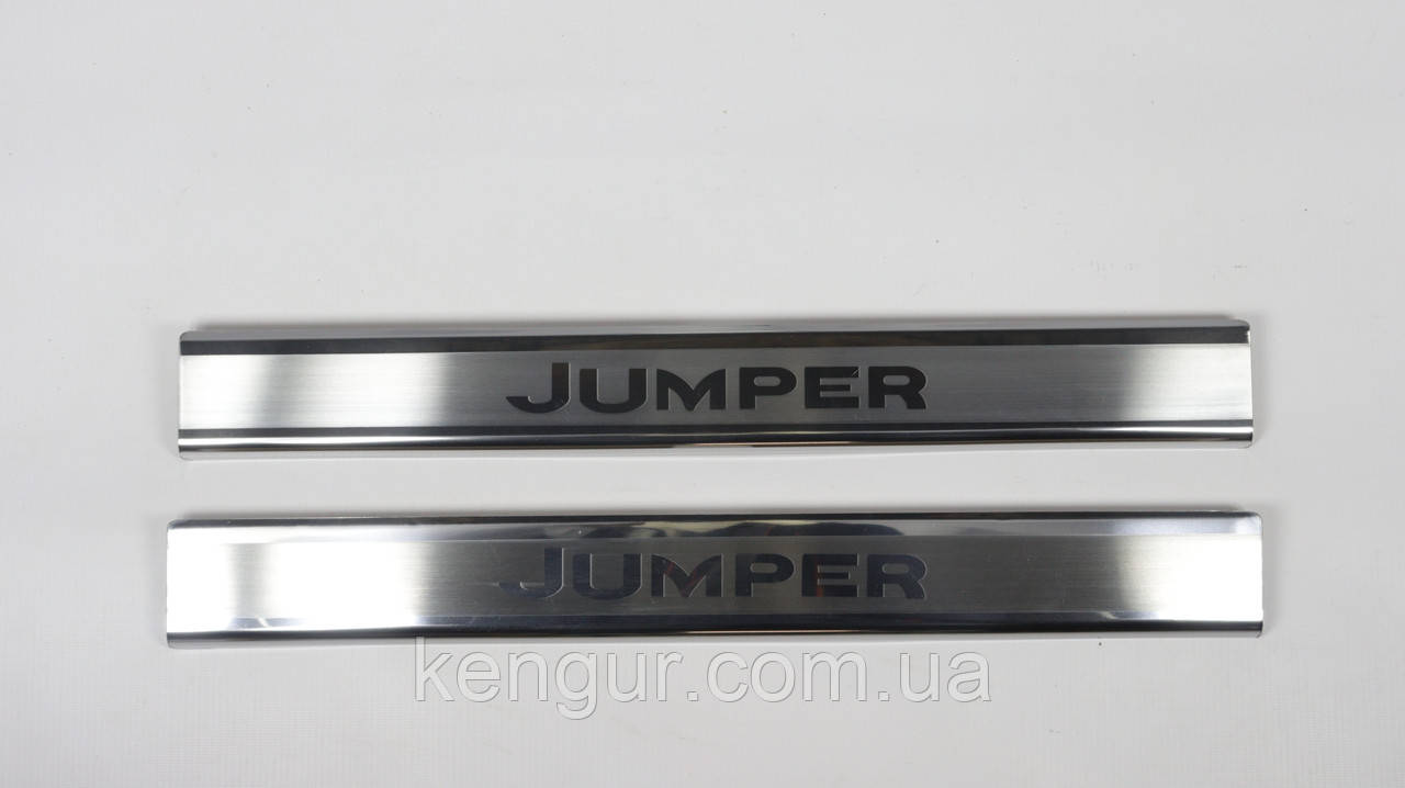 Хром накладки на пороги (комп.: 2 шт., на метал, лазер) на Citroen Jumper 2006-2014