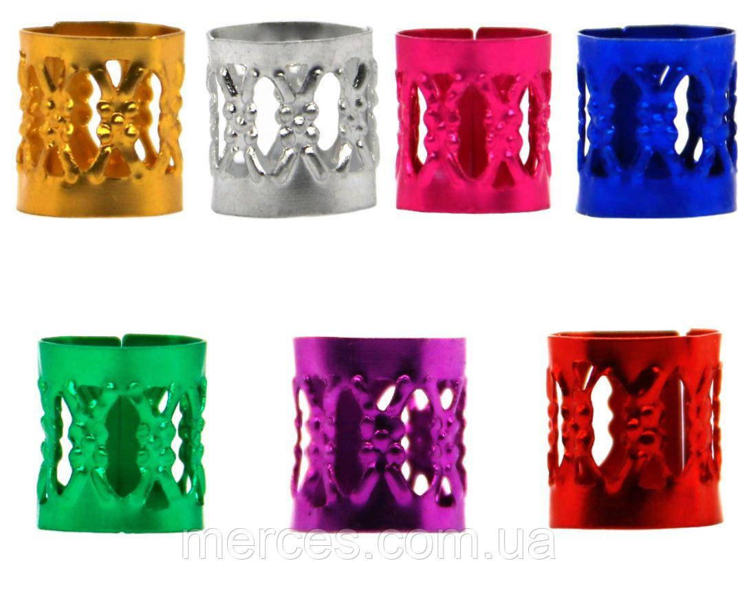 Кольца зажимы для косичек металл клипсы алюминиевые украшения для афрокос модные аксессуары для причесок дред - фото 5 - id-p1480684410