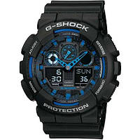 Наручные часы G-SHOCK GA-100B (Black Blue) | Мужские наручные часы