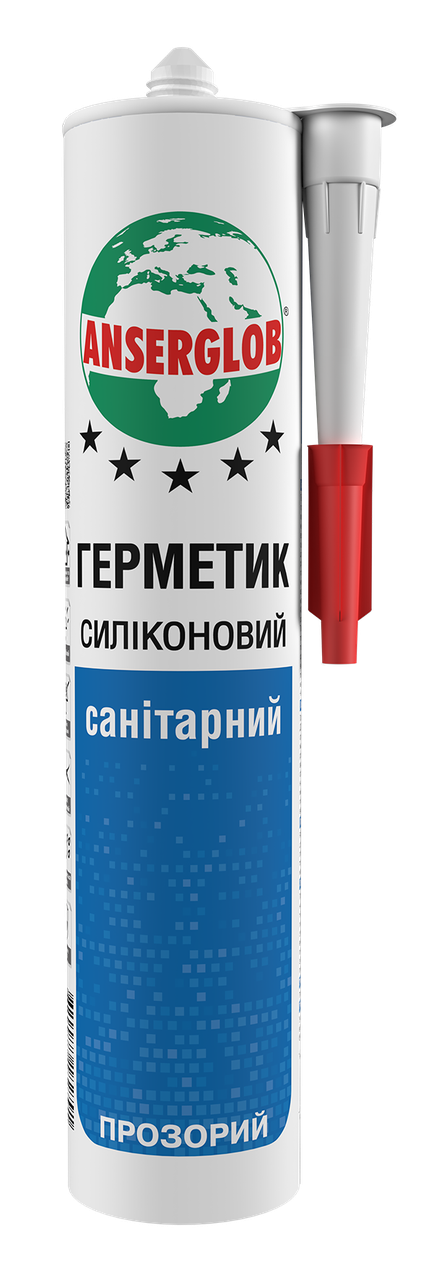 Герметик санітарний силіконовий Anserglob прозорий, фото 1